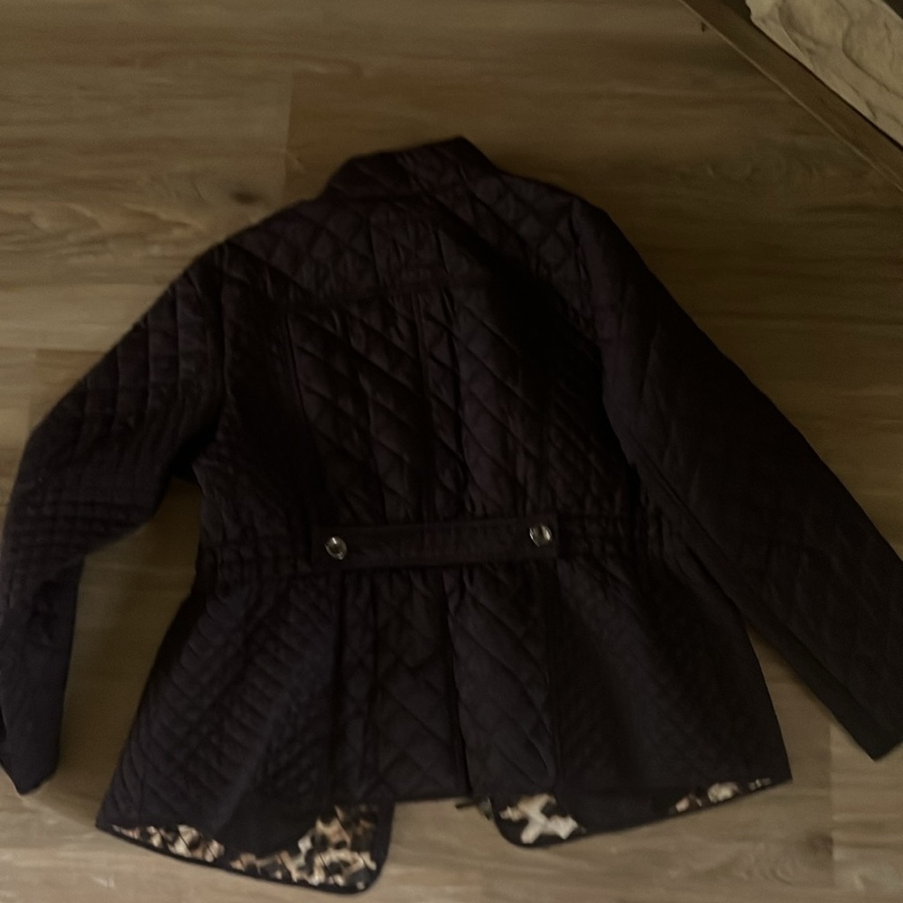 LAUNDRY BY SHELLI SEGAL Jacket Purple Quilted Long Sleeve Zip Front. Coat - Picture 6 of 9